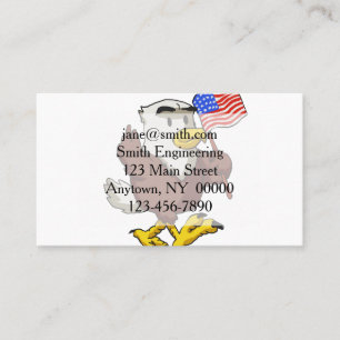 Eagle holding flag at 4th July   choose back color Business Card