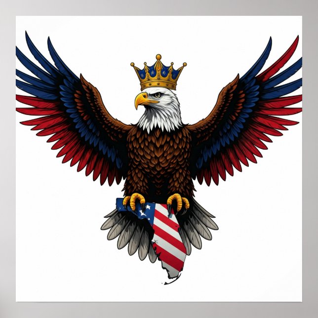 EAGLE HOLDING MAP OF FLORIDA POSTER (Front)