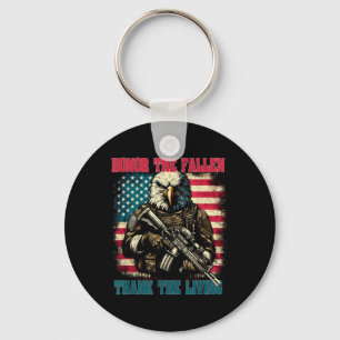 Eagle Honour The Fallen Thank The Living Memorial Key Ring
