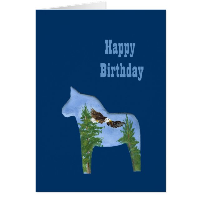 Eagle Horse Birthday Card (Front)