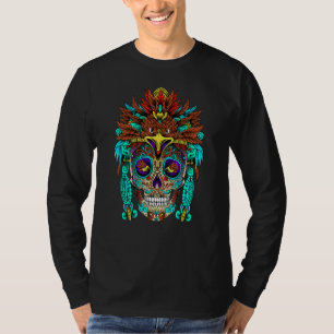Eagle Huichol Mexican Skull Sugar Skull Calavera A T-Shirt