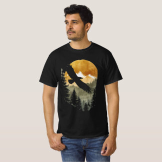 eagle image T-shirt cut over landscape