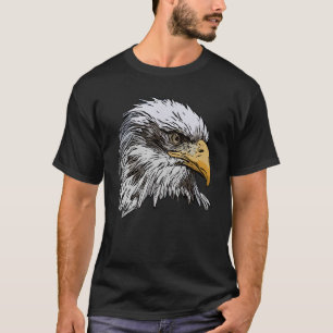 Eagle Imprint American Bird Animal Retro Art Motif T-Shirt