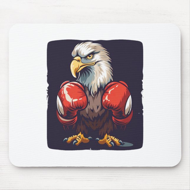 Eagle In Boxing Gloves For A Strong And Resilient  Mouse Pad (Front)