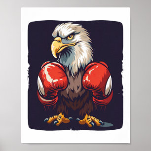 Eagle In Boxing Gloves For A Strong And Resilient Poster