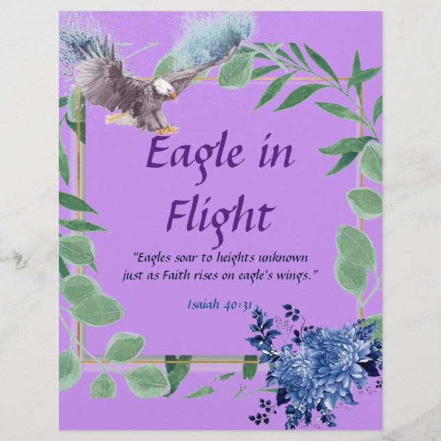 Eagle In Flight Poem Personalised Paper Stationary (Front)