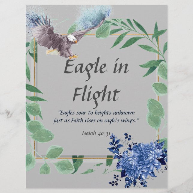 Eagle In Flight Poem Personalised Paper Stationary (Front)