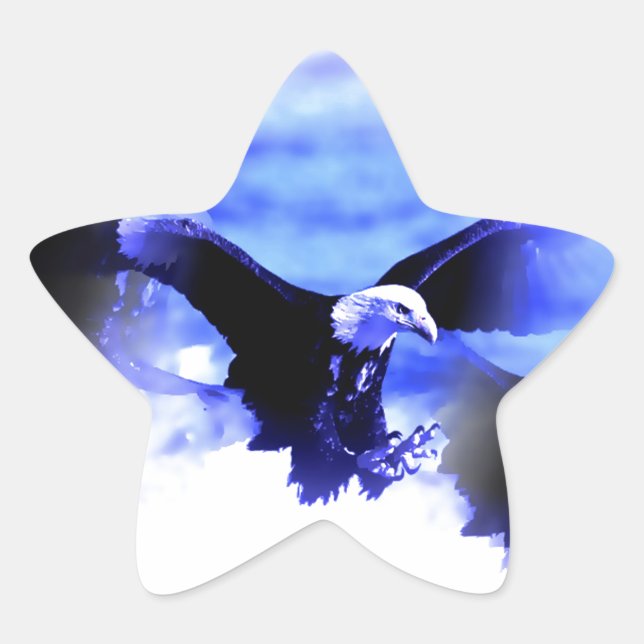 Eagle in Flight Star Sticker (Front)