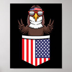 Eagle In Pocket Patriotic Independence Day 4th Of Poster