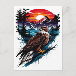 Eagle in the mountain holiday postcard