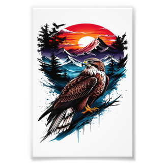 Eagle in the mountain photo print