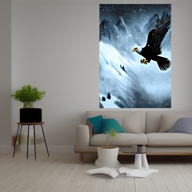 Eagle in the snowy mountain | AI Art  Poster (Creator Uploaded)