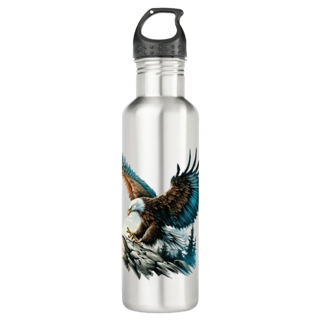 Eagle in Watercolor 710 Ml Water Bottle (Front)