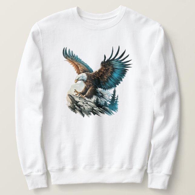 Eagle in Watercolor Sweatshirt (Design Front)