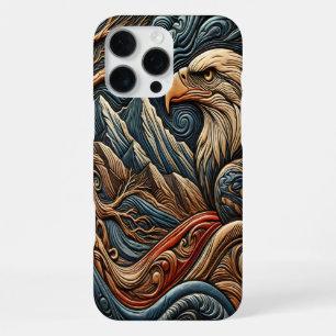 Eagle in Wild Leather-looking Art iPhone 16 Pro Max Case