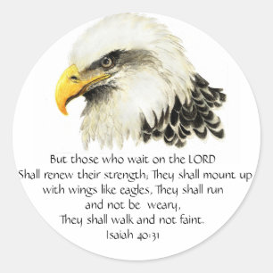 Eagle - Inspirational - Scripture - They that wait Classic Round Sticker