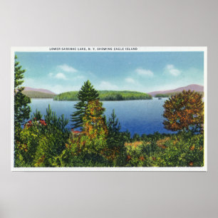 Eagle Island and Lower Saranac Lake View Poster