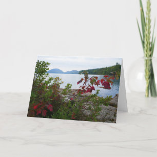 Eagle Lake and Red Maple Leaves II Card