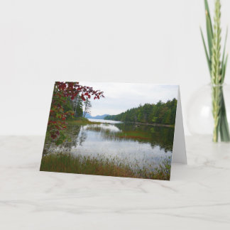 Eagle Lake and Red Maple Leaves II Card
