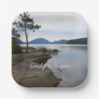 Eagle Lake at Acadia National Park Paper Plate