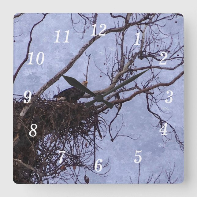 Eagle Lookout Painting Wall Clock (Front)