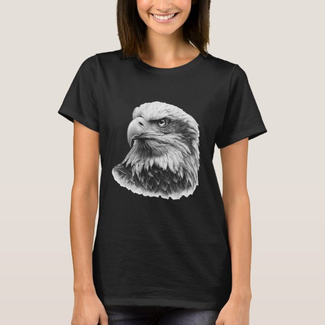 Eagle Lover Portrait Artwork Wildlife Forest Anima T-Shirt (Front)