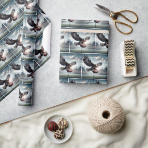 Eagle Making a Touchdown Wrapping Paper