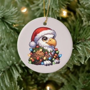 eagle Merry Christmas Winter Animals Cute eagles Ceramic Tree Decoration