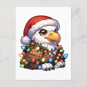 eagle Merry Christmas Winter Animals Cute eagles Holiday Postcard