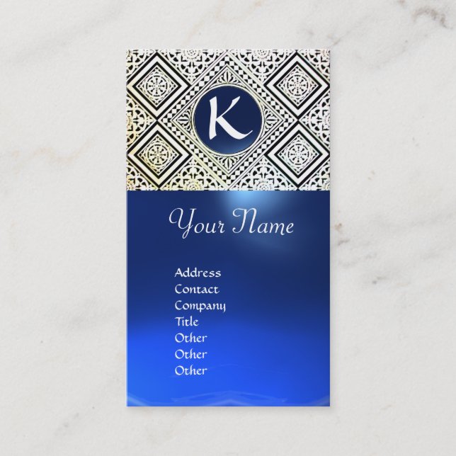 EAGLE ,  MONOGRAM ,blue sapphire Business Card (Front)