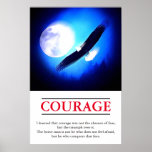 Eagle Motivational Courage Pop Art Inspirational Poster<br><div class="desc">Freedom & Courage Motivational  Eagles Images - Fearsome Patriotic Eagle - Pop Art Syle American Eagle Landing Image</div>