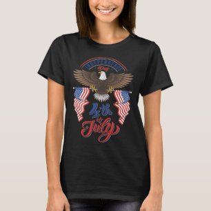 Eagle Mulle 4th of July American Flag USA T-Shirt
