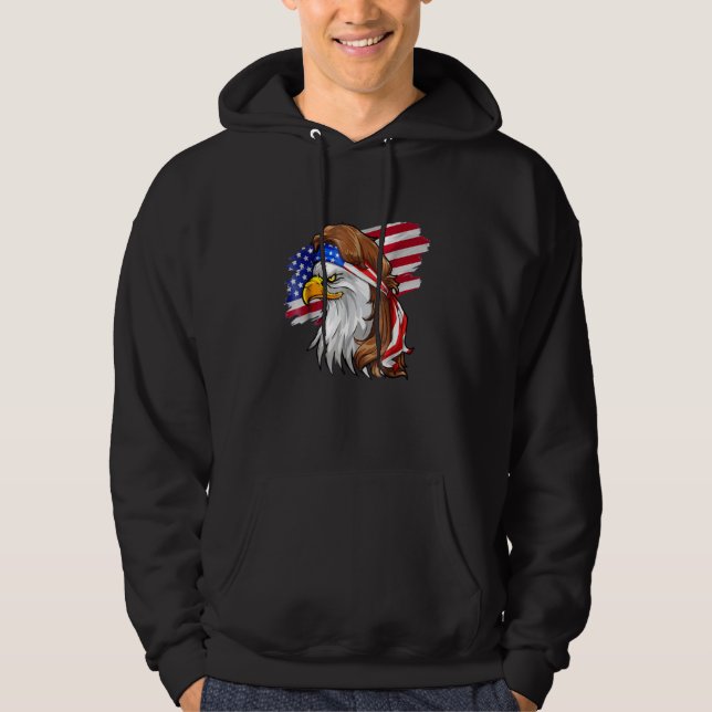 Eagle Mulle Men 4th Of July American Flag Usa Hoodie (Front)