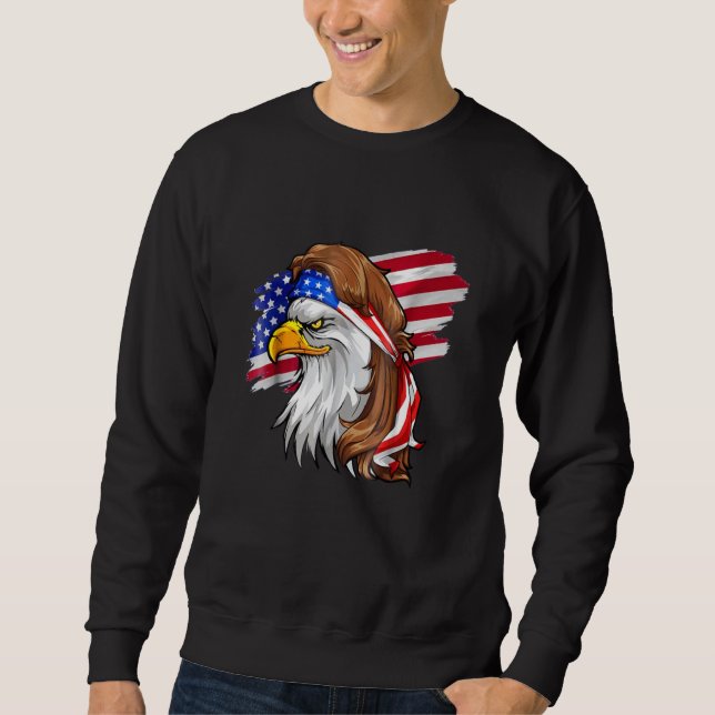 Eagle Mulle Men 4th Of July American Flag Usa Sweatshirt (Front)