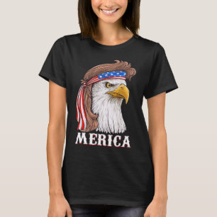 Eagle Mullet 4th Of July USA American Flag Merica  T-Shirt