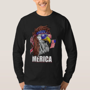 Eagle Mullet 4th Of July USA American Flag Merica  T-Shirt