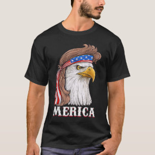 Eagle Mullet 4th Of July USA American Flag Merica T-Shirt