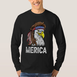 Eagle Mullet 4th Of July Usa American Flag Merica  T-Shirt