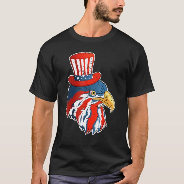 Eagle Mullet 4th Of July With American Flag T-Shirt (Front)
