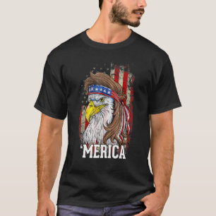 Eagle Mullet Merica  Men 4th of July American Flag T-Shirt