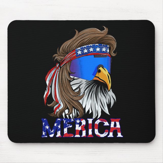 Eagle Mullet Sungles Merica 4th Of July Usa Americ Mouse Pad (Front)