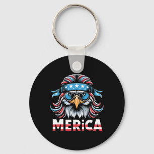 Eagle Mullet Sungles Merica Usa American Flag 4th  Key Ring