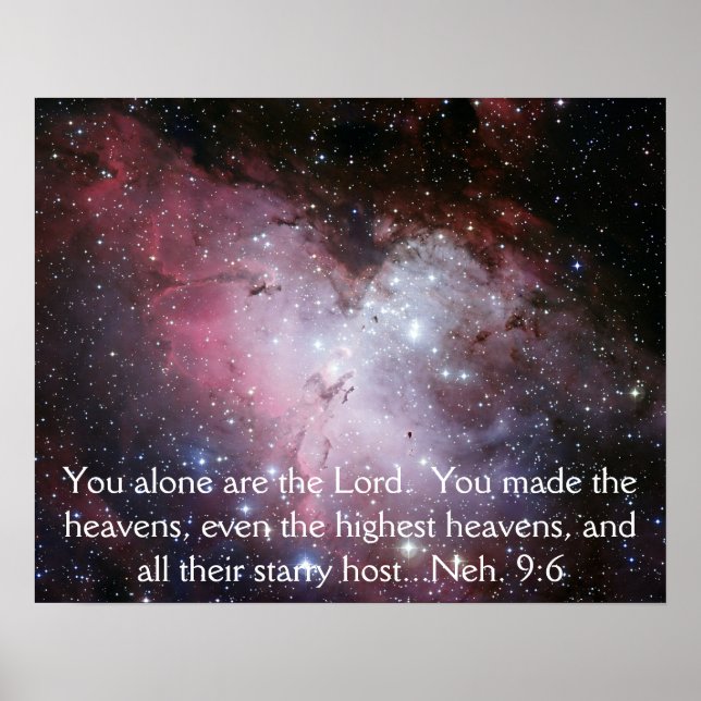 Eagle Nebula Space Photo Bible Verse Poster (Front)