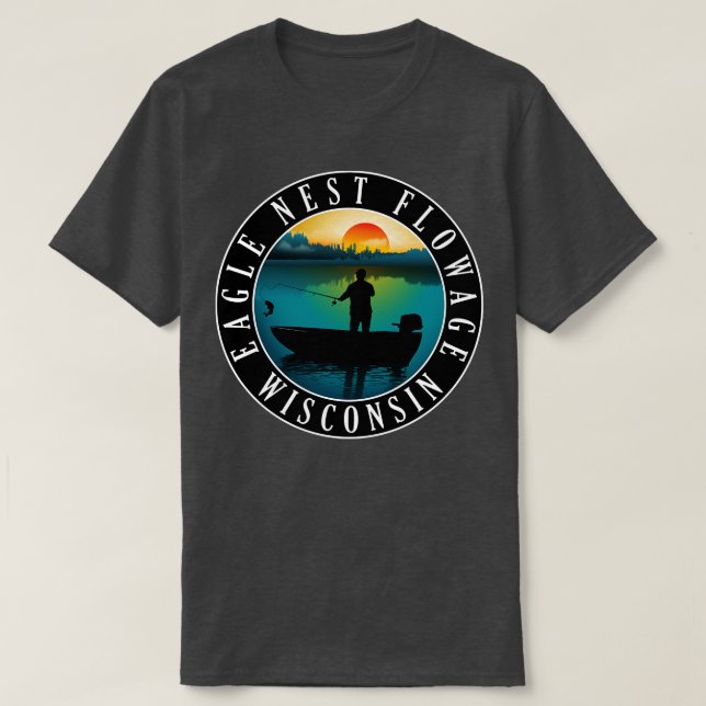 Eagle Nest Flowage Wisconsin Paddleboarding 2 T-Shirt (Design Front)