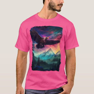 Eagle Northern Light Aurora Borealis Scenery Mount T-Shirt