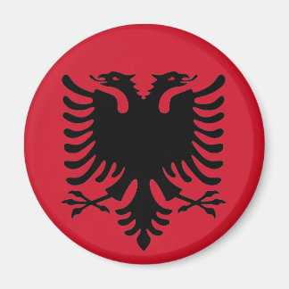 Eagle Of Albania Flag Black On A Red Fridge Magnet