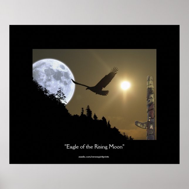 Eagle of the Rising Moon Fantasy Art Poster (Front)