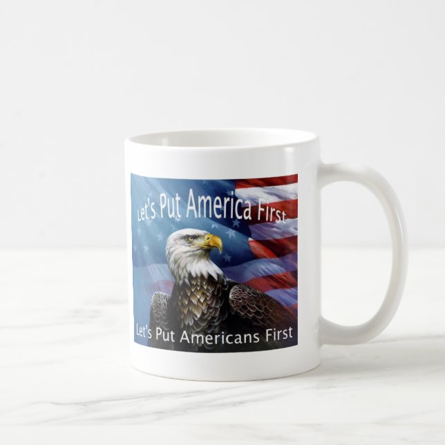 eagle on a flag coffee mug (Right)