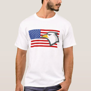 Eagle on American Flag T-Shirt