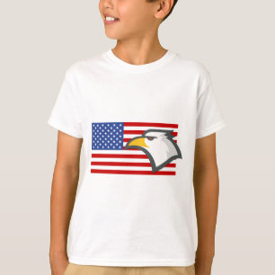 Eagle on American Flag T-Shirt